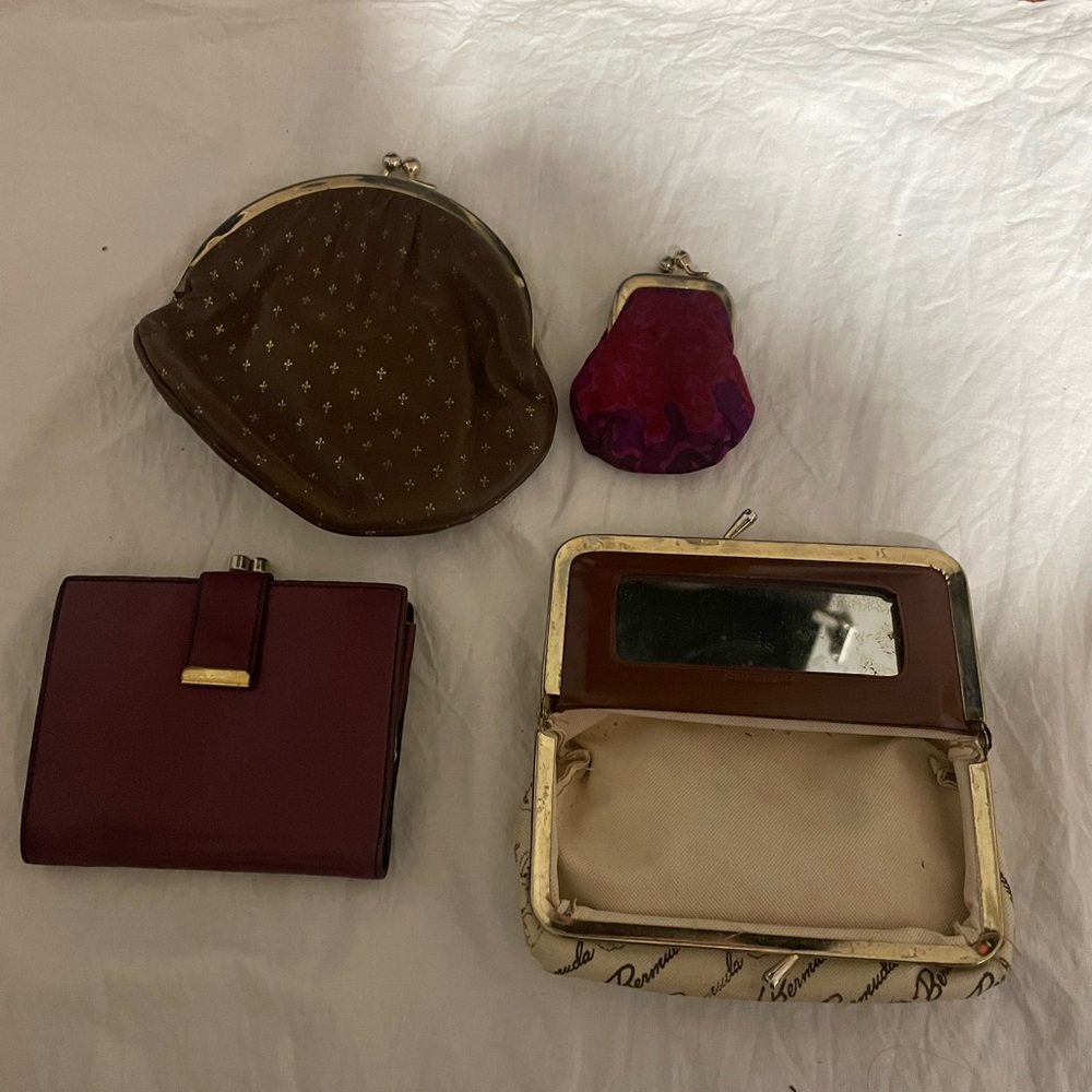 Elegant Brown and Red Women's Clutch Set